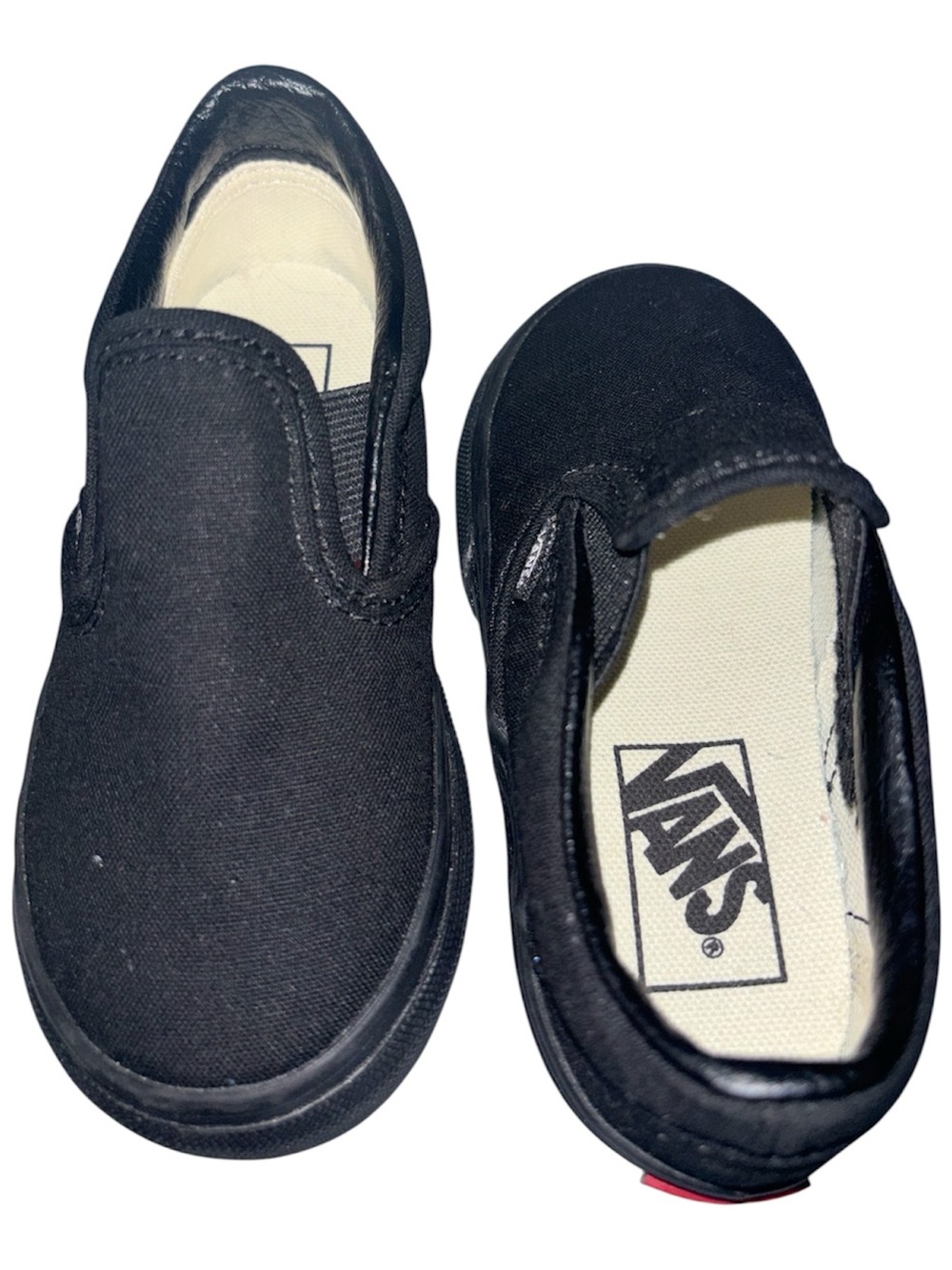 Vans Kids Black Slip-On Canvas Sneakers